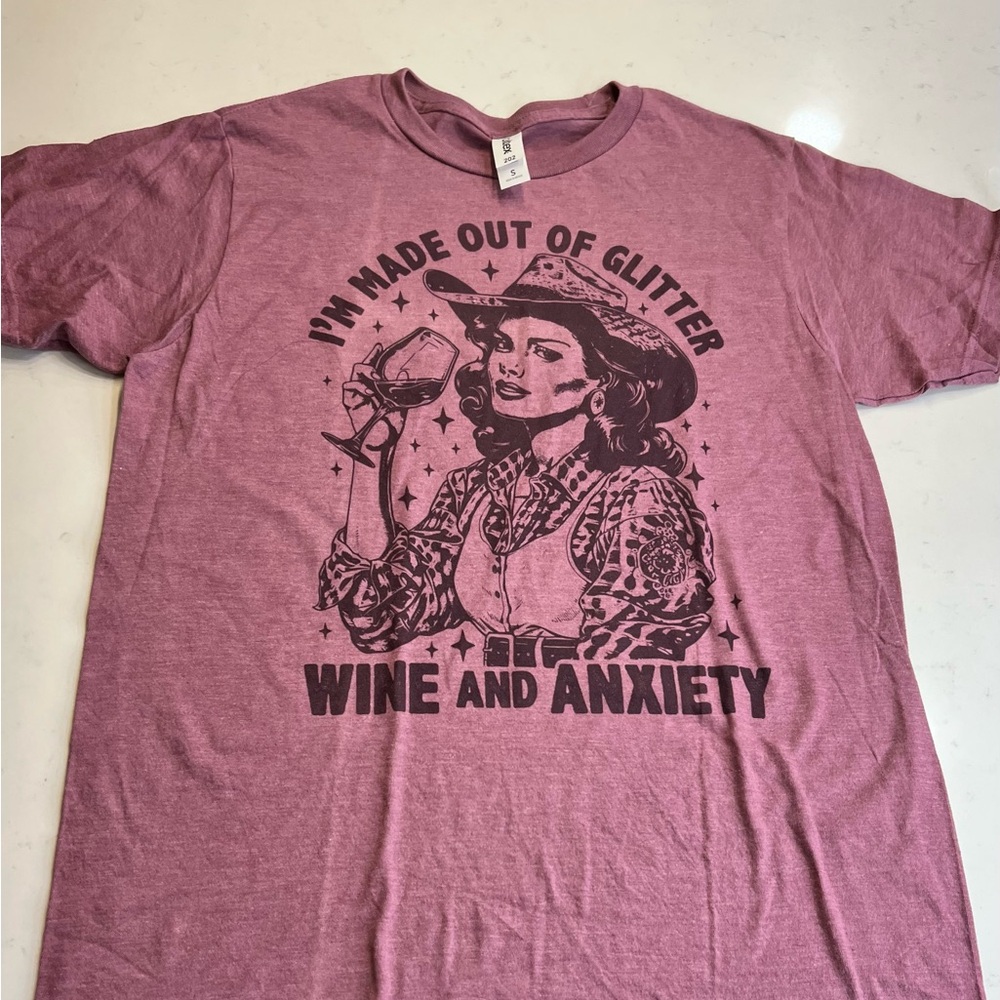 Vintage style Graphic Tee “ I’m Made Out Of Glitter, Wine and Anxiety “